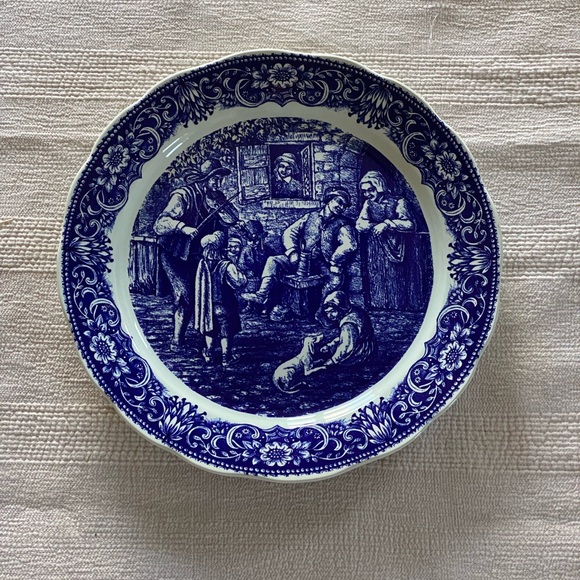 BOCH FRERES Belgium blue & white plate - Picture 4 of 8